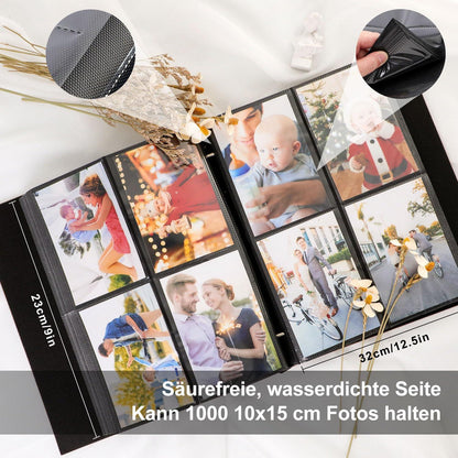 Fotobuch 10x15 1000 Taschen XXL Leinen Einsteckalbum Violett