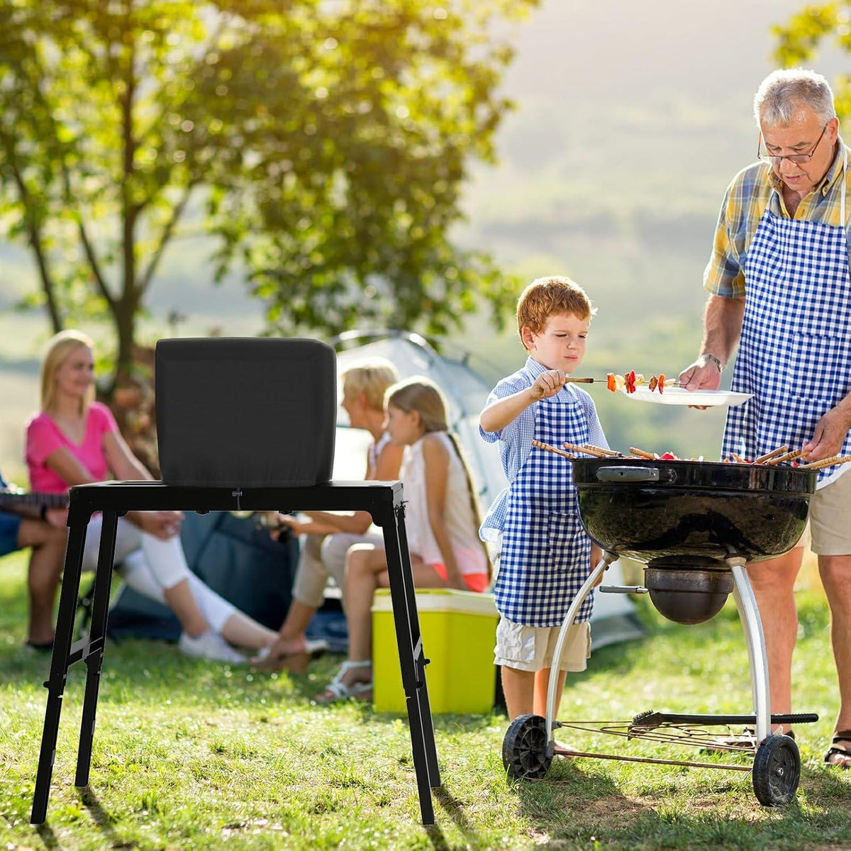 Ninja Woodfire Outdoor-Ofen Abdeckung mit Befestigungsband, wetterfest - Schwarz