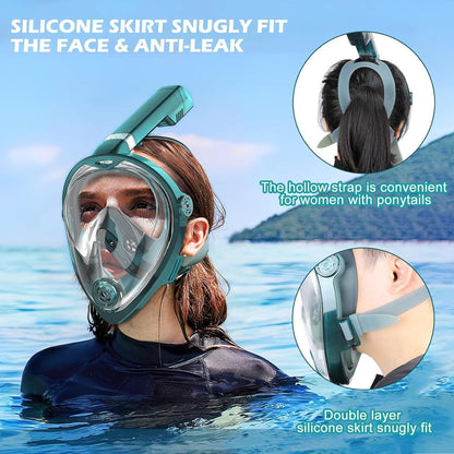 KUYOU Schnorchelmaske Tauchmaske Vollmaske Anti-Fog