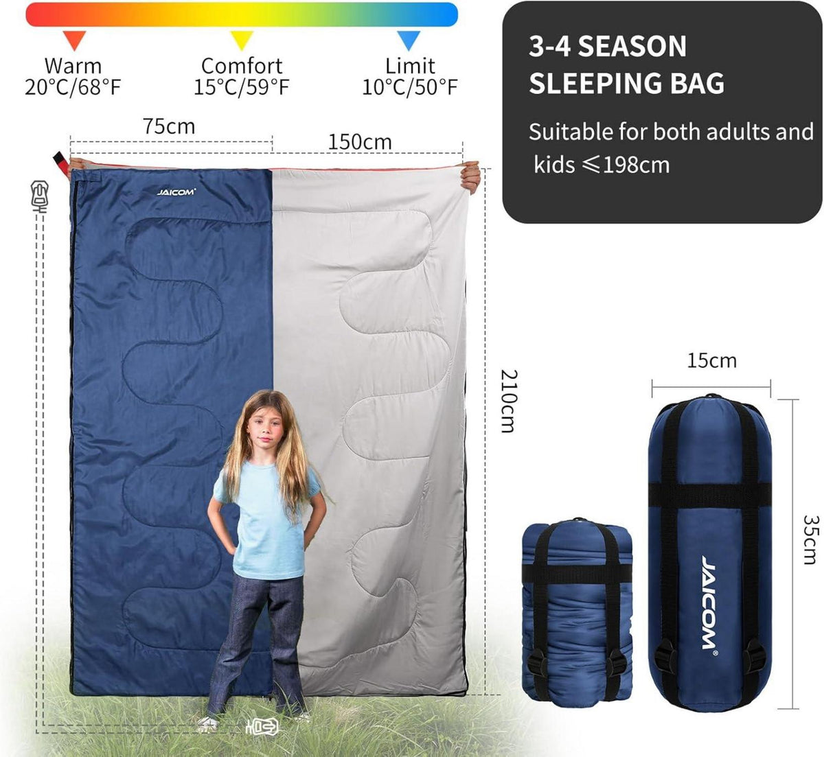 Leichter Deckenschlafsack Kleines Packmaß Sommer Camping