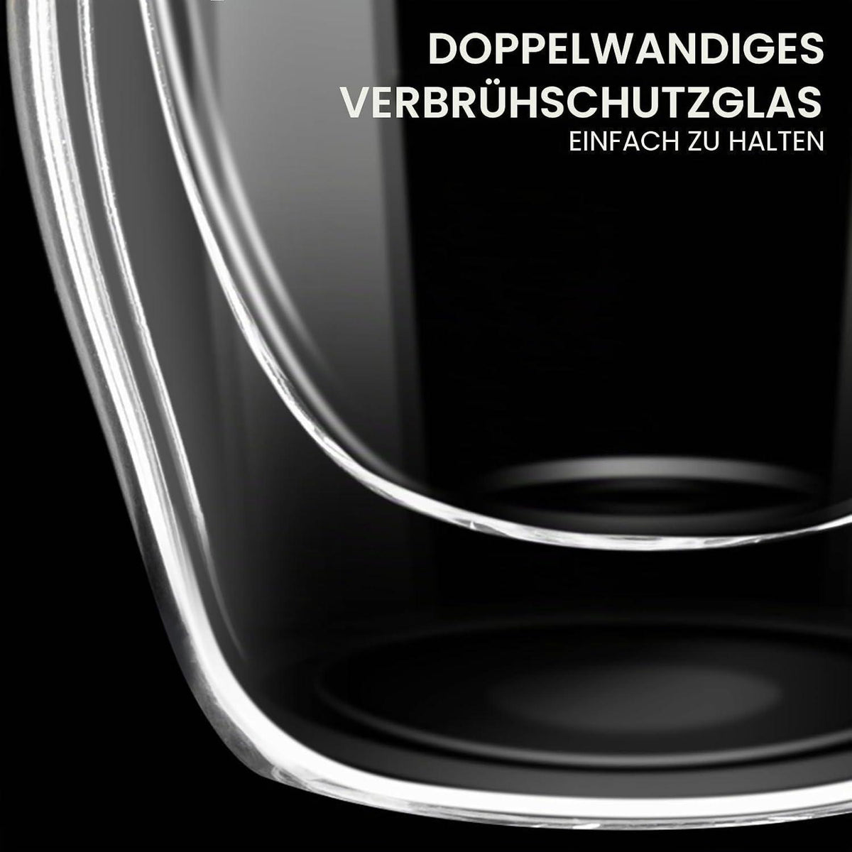 Doppelwandige Espressotassen 80ml - 2er Set mit Griff