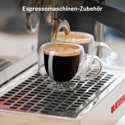 Doppelwandige Espressotassen 80ml - 2er Set mit Griff
