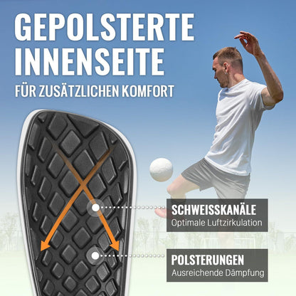 Schienbeinschoner Fußball mit Stutzen Blau S