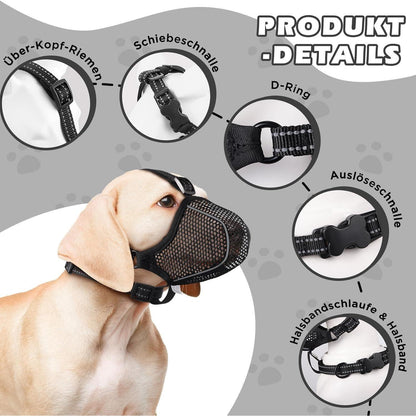 Hund Maulkorb Mesh Atmungsaktiv & Einstellbar