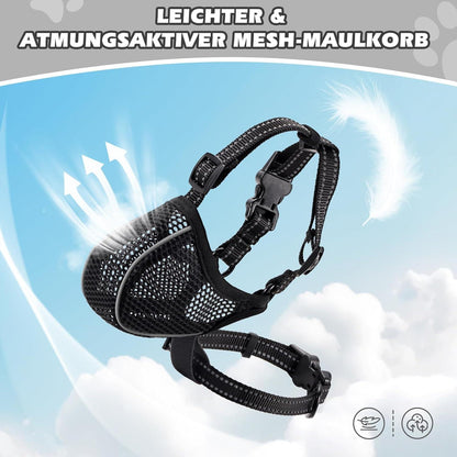Hund Maulkorb Mesh Atmungsaktiv & Einstellbar
