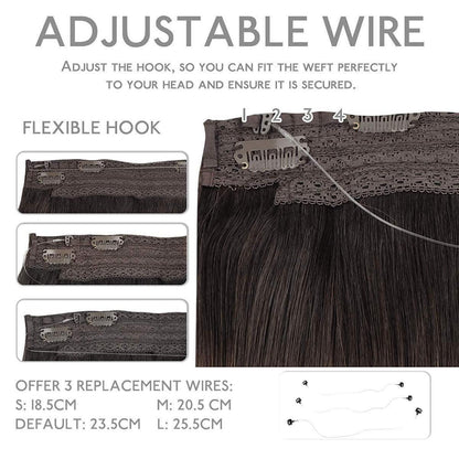 Echthaar Flip-in Extension – 30cm, 100g, Natürliches Schwarz