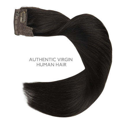 Echthaar Flip-in Extension 50cm – Natürliches Schwarz