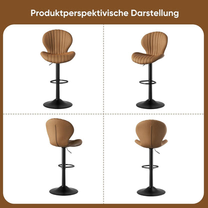 Verstellbarer Barhocker mit Fußstütze & 360° Drehung