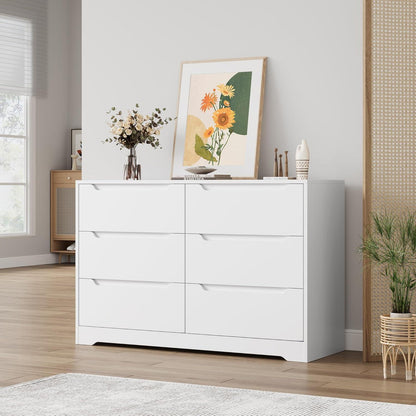 Kommode mit 6 Schubladen – Weißes Sideboard für Schlafzimmer & Wohnzimmer