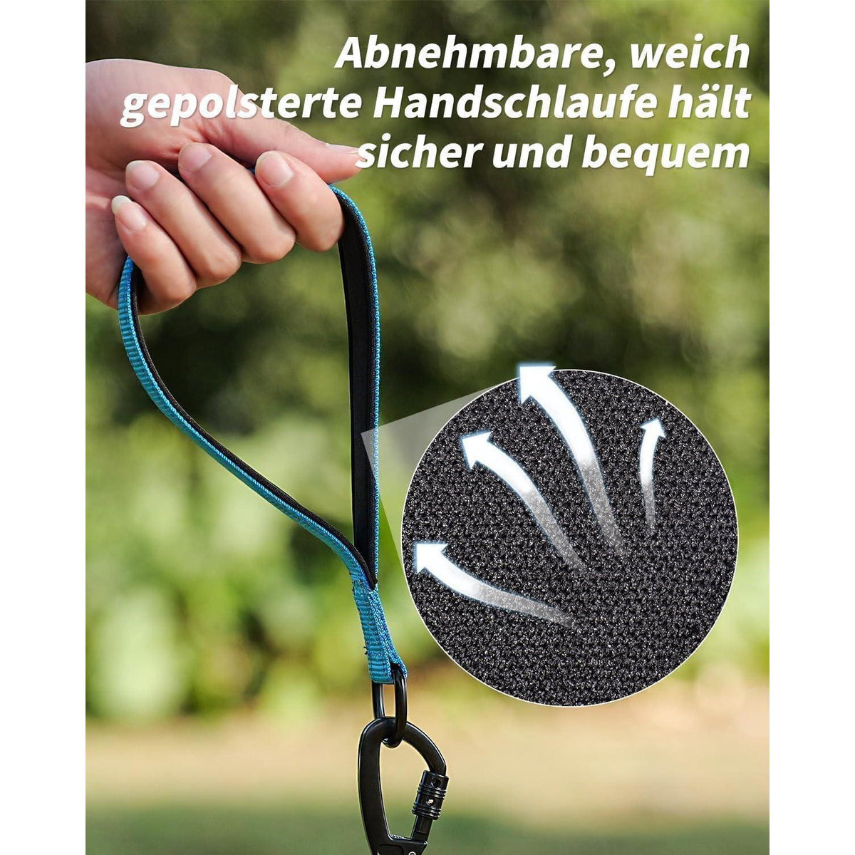 Joytale Schleppleine für Hunde, Gepolsterter Griff, Abschließbarer Karabiner, Blau, 10m