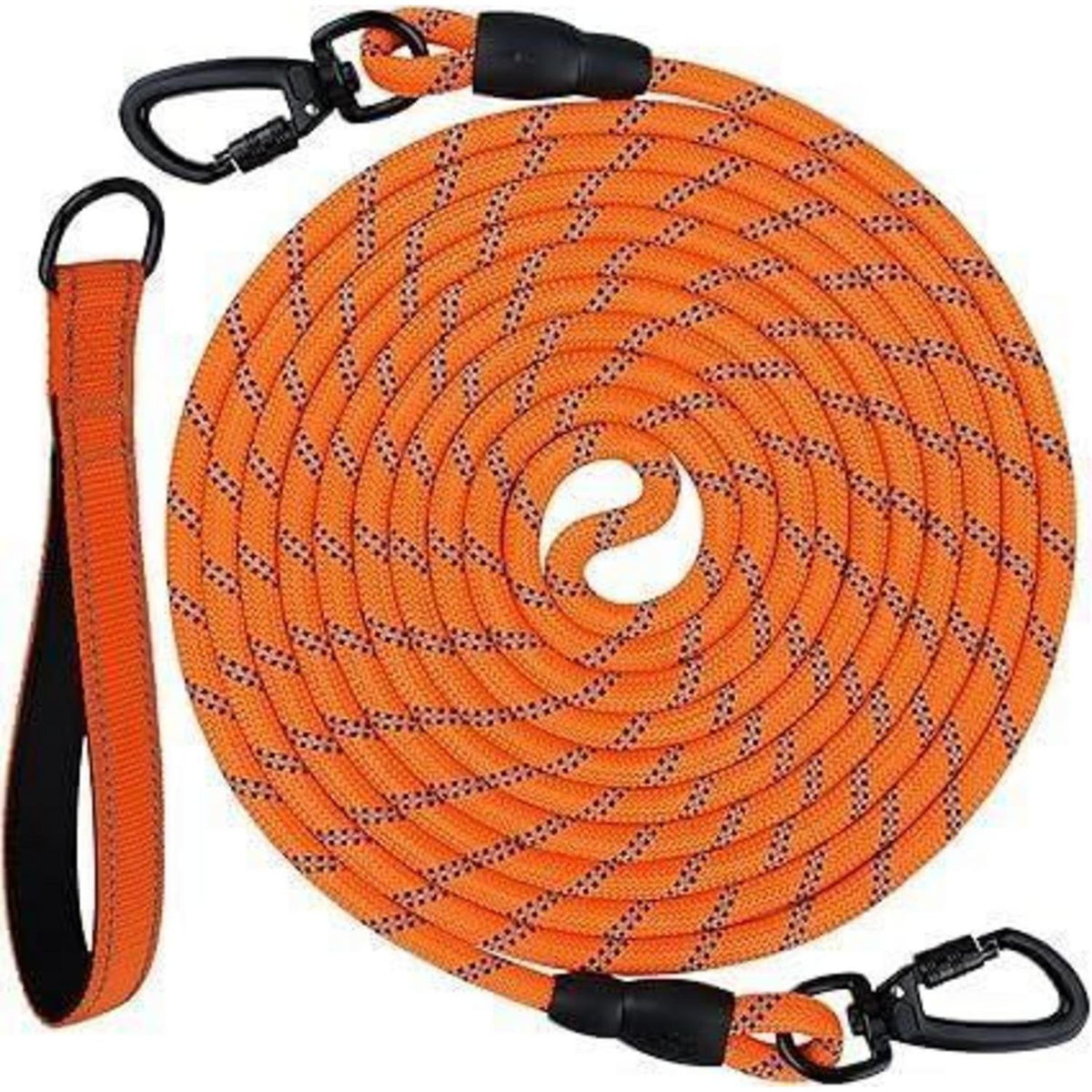 Schleppleine für Hunde, 20m Orange, Reflektierend, Gepolsterter Griff