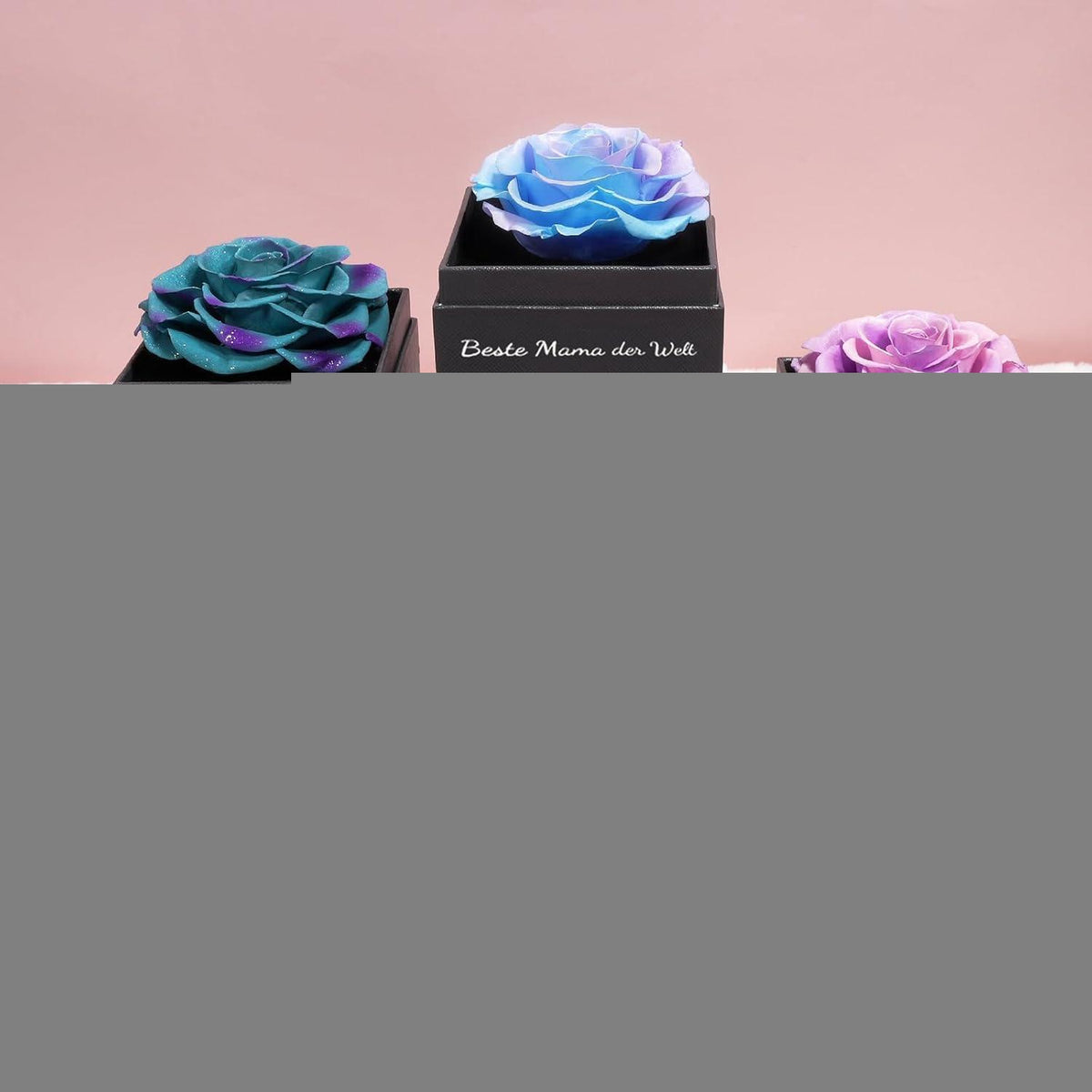 Ewige Rose mit Mom Halskette aus 925 Silber | Geschenk für Mama
