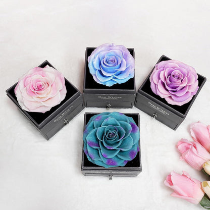 Ewige Rose mit Mom Halskette aus 925 Silber | Geschenk für Mama