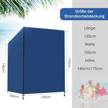 Winterfeste Strandkorb Hülle 420D Oxford Blau 135x105x175cm