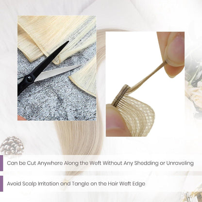 Echthaar Tressen Braun Blond Ombre 45cm - Virgin Qualität