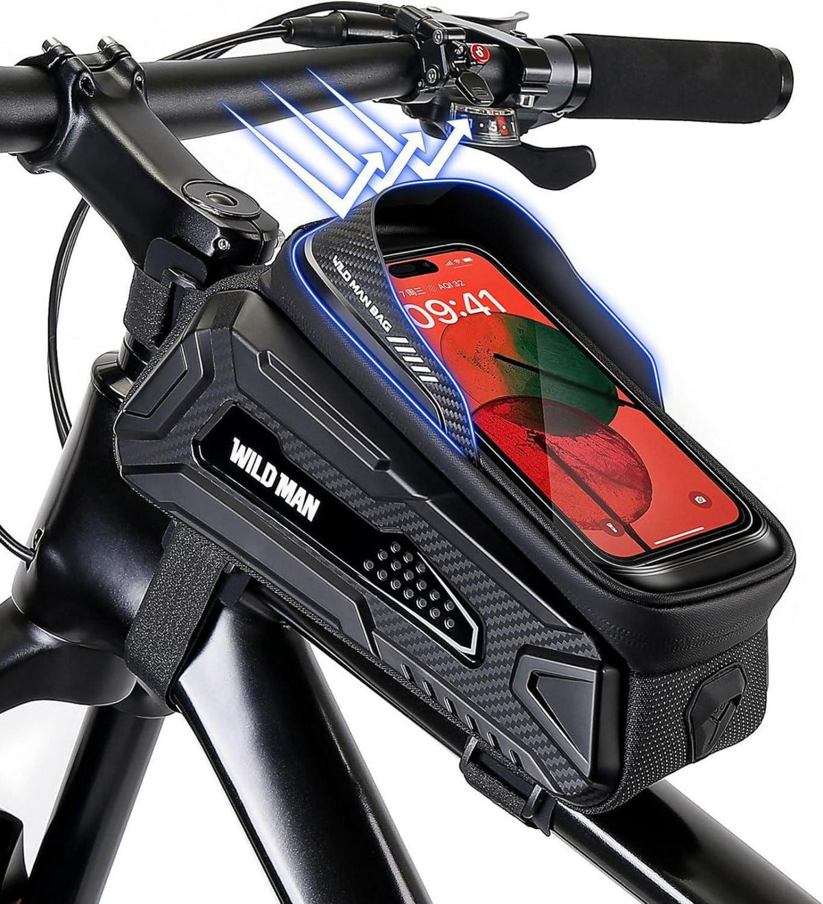 Wasserdichte Fahrradtasche Rahmen mit Touchscreen für Smartphones bis