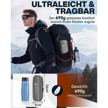 Aufblasbare Camping Isomatte 8cm Dicke R-Wert 6,2 Grau 198cm