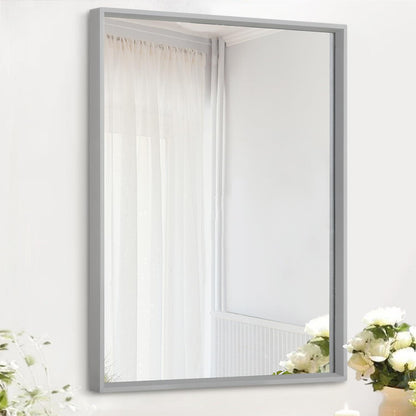 Moderner Wandspiegel 70x50cm mit Metallrahmen – Grau
