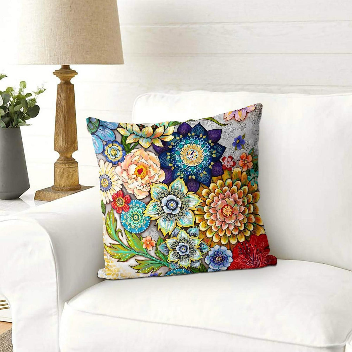 2er Set Boho Kissenbezüge Samt 45x45 cm - Frühlingsdeko