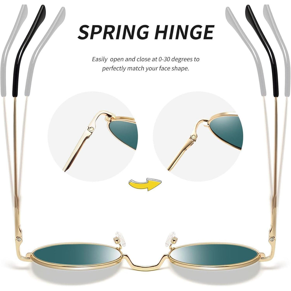 Retro Runde Sonnenbrille Herren Damen Polarisierte Vintage UV400 Orange Rot Verspiegelt
