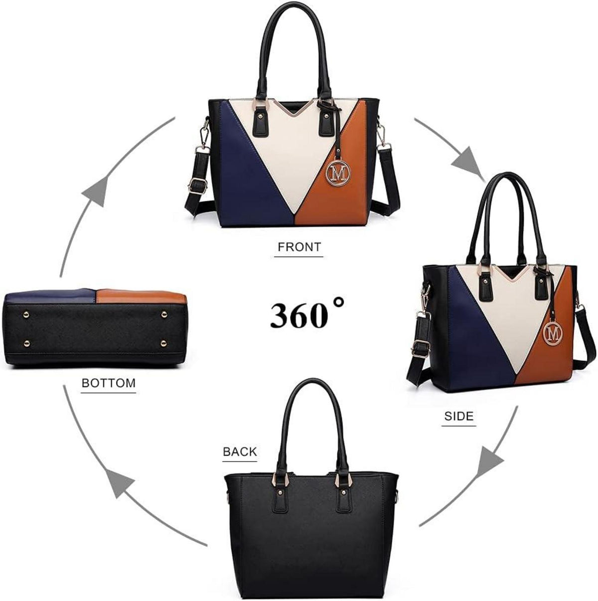 Damen Handtasche Shopper Schultertasche große Henkeltasche V-förmiges Design