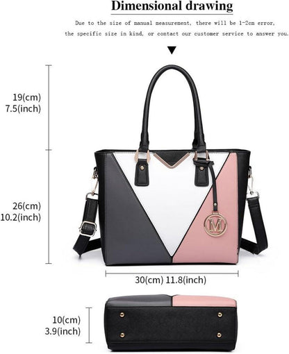 Miss Lulu Damen Handtasche Schultertasche Shopper V-Design