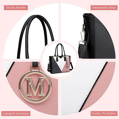 Miss Lulu Damen Handtasche Schultertasche Shopper Aktentasche Viele Fächer