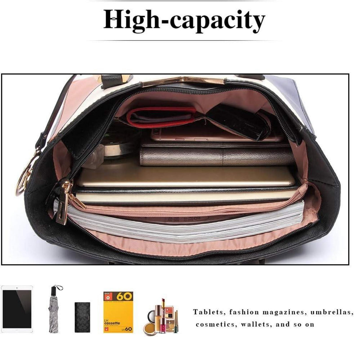Damen Handtasche Schultertasche Shopper Aktentasche Henkeltasche Büro V-förmiges