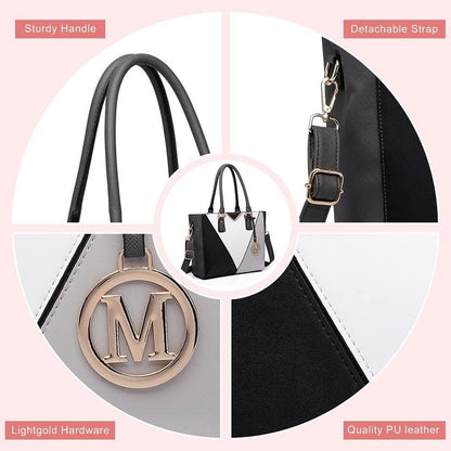 Miss Lulu Damen Handtasche Schultertasche Shopper Kunstleder V-förmiges Design
