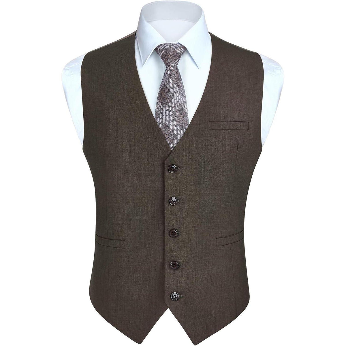 Herren Weste Baumwolle Weinlese Braun Gr. S