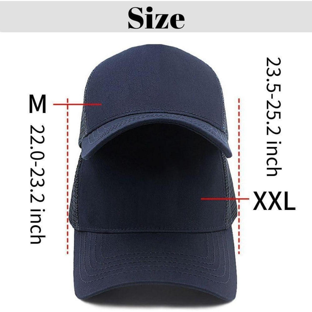 XXL Baseball Cap Herren Baumwolle, Verstellbare Basecap für Großen Kopfumfang