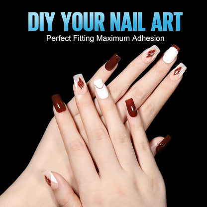 192 Gel Nagelspitzen – Kurze, Quadratische Full Cover Tips