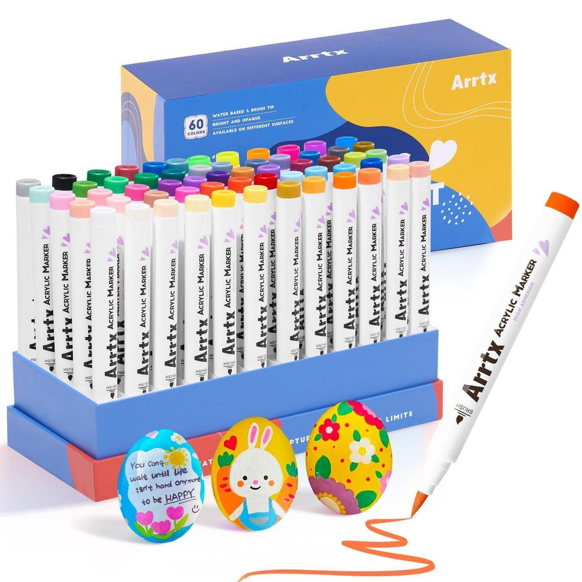 Acrylmarker Set 60 Farben – Wasserfest für Stein, Holz & mehr