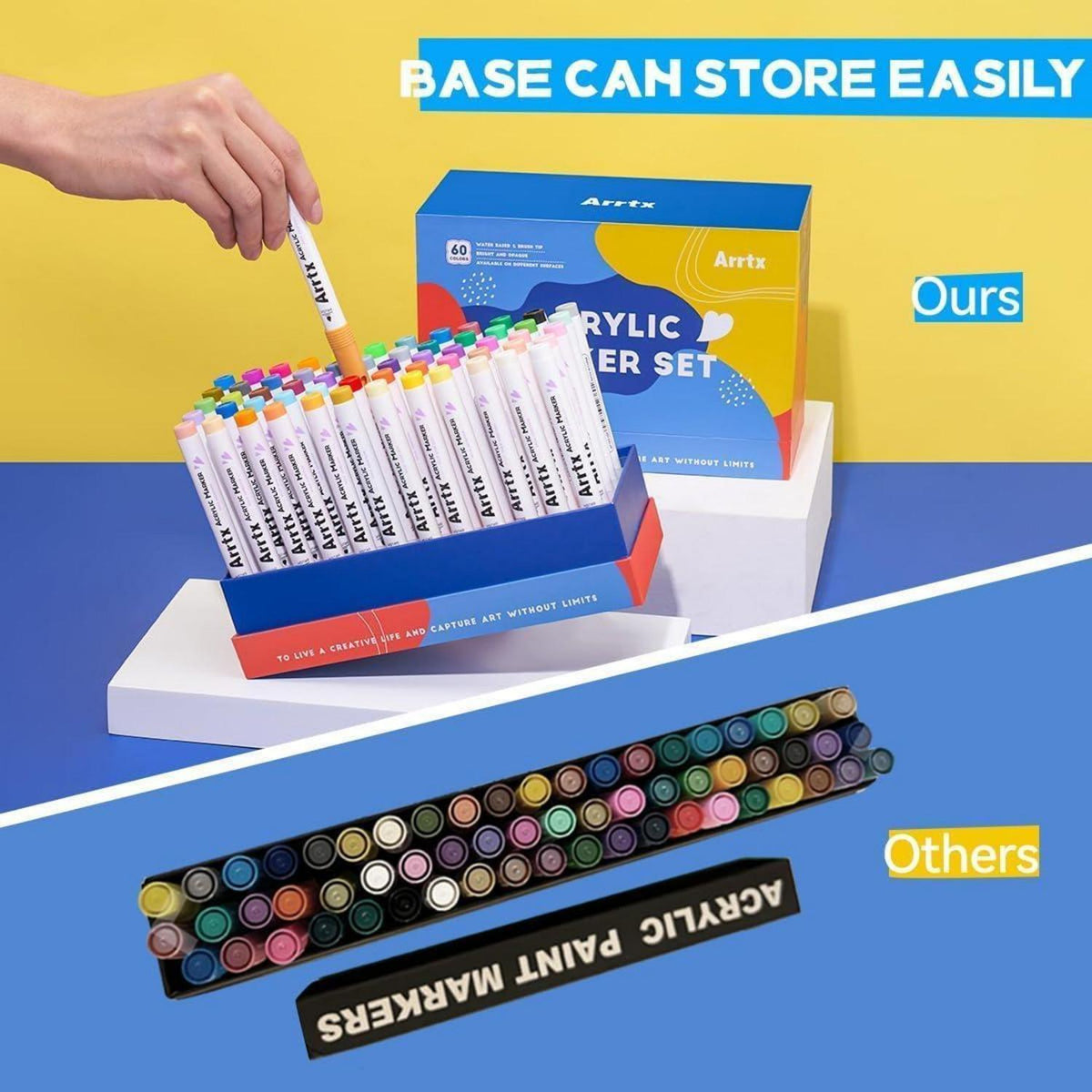 Acrylmarker Set 60 Farben – Wasserfest für Stein, Holz & mehr