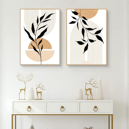 3er Poster Set Boho Blätter Wandbilder Abstrakt Kunstdruck 30x40cm