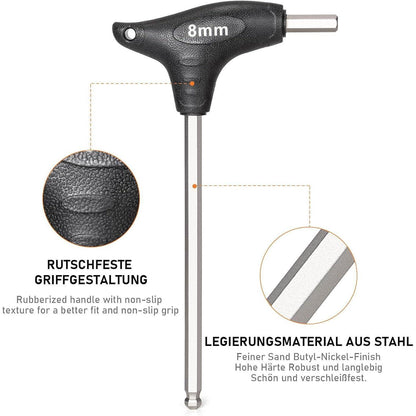 Innensechskantschlüssel Set mit T-Griff und Kugelkopf