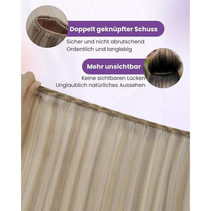 Echthaar Tressen Blond Highlight #P18/613 – 50cm, 100g