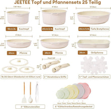 25-teiliges Topfset mit abnehmbarem