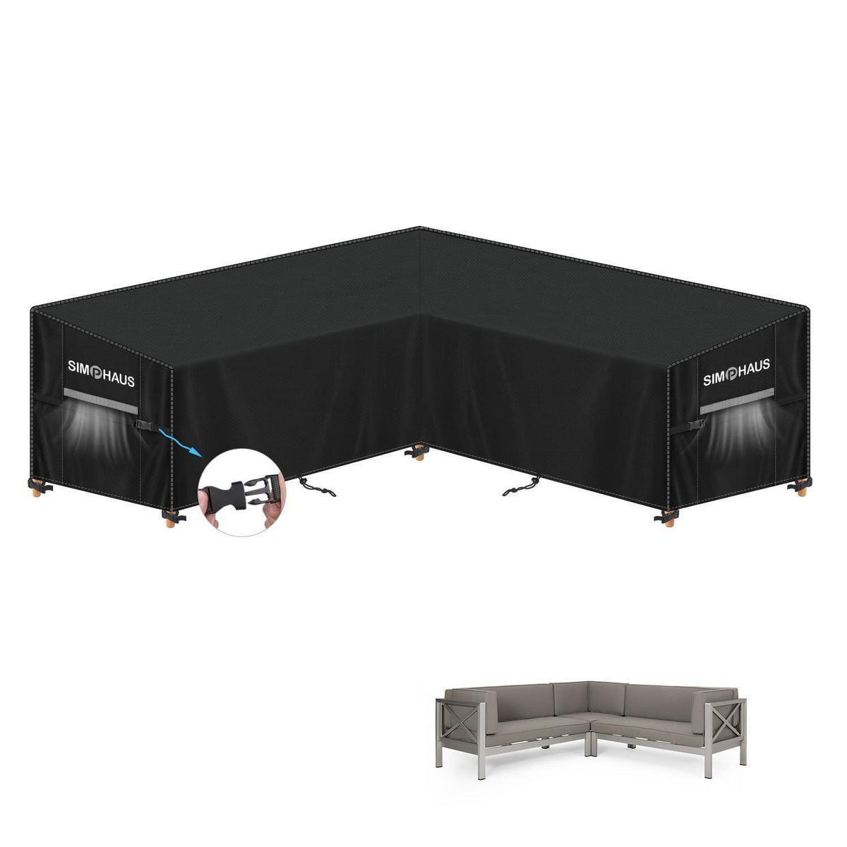Wasserdichte Schutzhülle für V-Form Lounge Sofa – Gartenmöbel Abdeckung