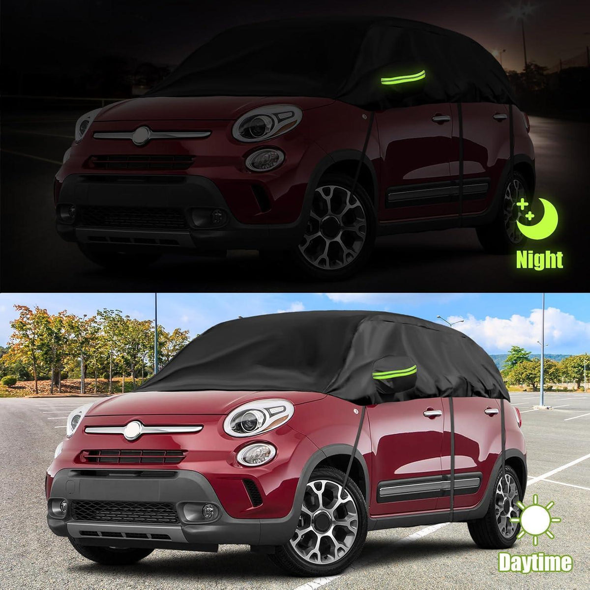 Halbabdeckung Fiat 500 (2007-2023) – Schutzhülle für Ihr Auto