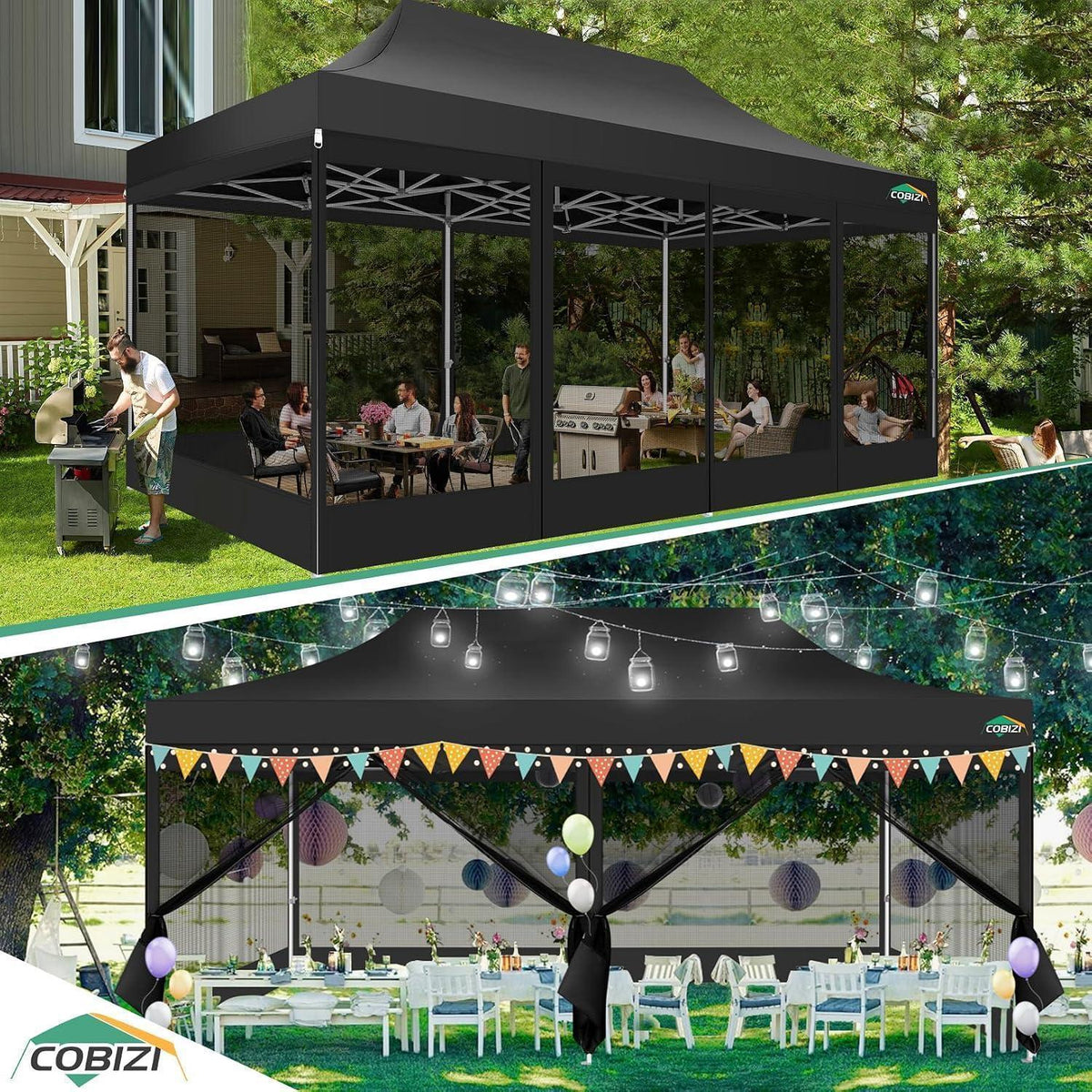3x6m Pavillon mit 6 Seitenwänden – Wasserdicht & Stabil