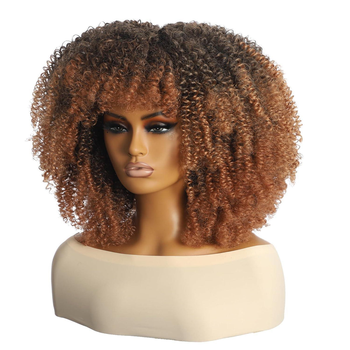 Lockige Blond Perücke mit Pony – Afro Perücke für Kostüme
