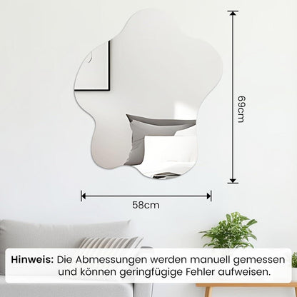 Asymmetrischer Wandspiegel 58x70cm – Rahmenlos & Dekorativ