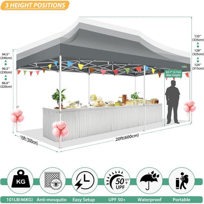 Faltpavillon 3x6m – Wasserdicht, UV-Schutz & Seitenwände