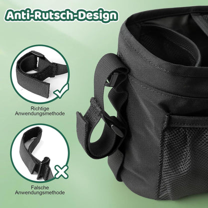 Kinderwagen Organizer mit Getränkehalter & Tasche Schwarz