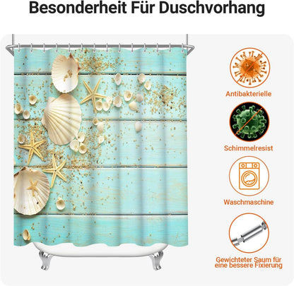 Duschvorhang 240x200cm Schale Antischimmel Textil wasserabweisend