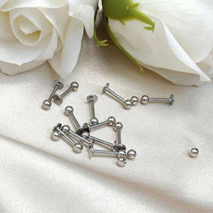 12er Lippenpiercing Set Chirurgenstahl Labret Helix Tragus 1,2mm 10mm Silber