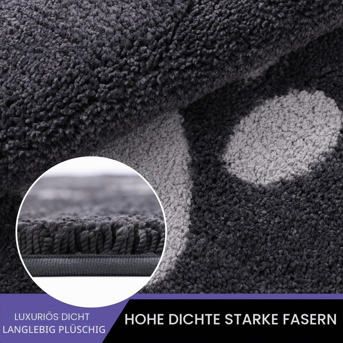 Rutschfeste Fußmatte dunkelgrau 80x178 cm – Sauberlaufmatte Innenbereich
