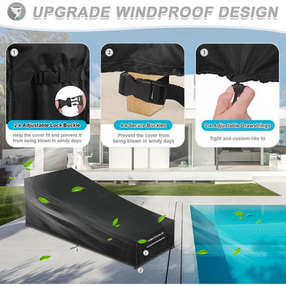 Sonnenliege Abdeckung 210x80x40/80cm – Wasserdicht & UV-Beständig