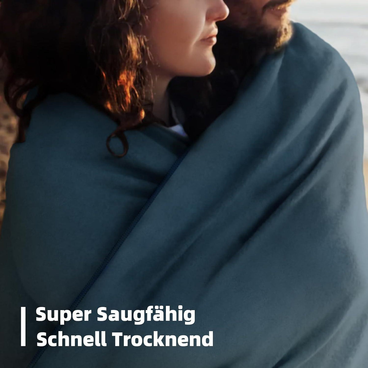 Mikrofaser Handtuch Set Groß Klein Fitness Schnelltrocknend Marineblau